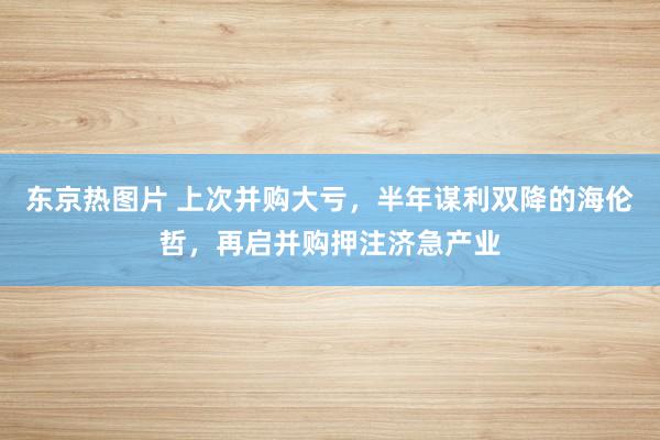 东京热图片 上次并购大亏，半年谋利双降的海伦哲，再启并购押注济急产业