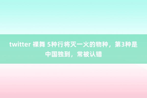 twitter 裸舞 5种行将灭一火的物种，第3种是中国独到，常被认错