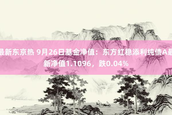 最新东京热 9月26日基金净值：东方红稳添利纯债A最新净值1.1096，跌0.04%