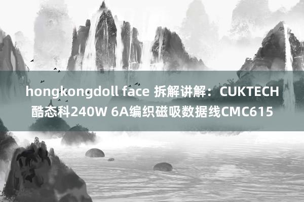 hongkongdoll face 拆解讲解：CUKTECH酷态科240W 6A编织磁吸数据线CMC615