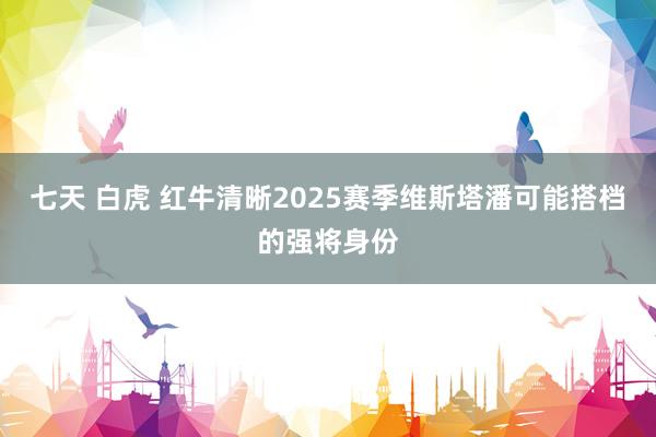 七天 白虎 红牛清晰2025赛季维斯塔潘可能搭档的强将身份