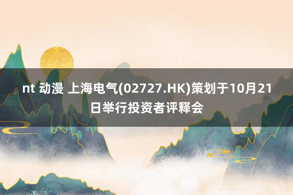 nt 动漫 上海电气(02727.HK)策划于10月21日举行投资者评释会