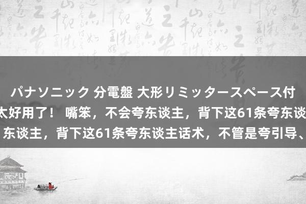 パナソニック 分電盤 大形リミッタースペース付 露出・半埋込両用形 太好用了！ 嘴笨，不会夸东谈主，背下这61条夸东谈主话术，不管是夸引导、