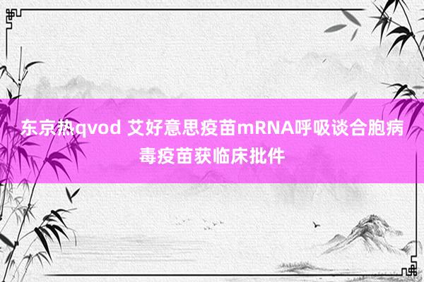 东京热qvod 艾好意思疫苗mRNA呼吸谈合胞病毒疫苗获临床批件