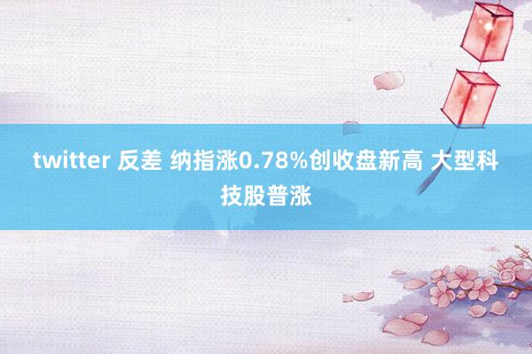 twitter 反差 纳指涨0.78%创收盘新高 大型科技股普涨