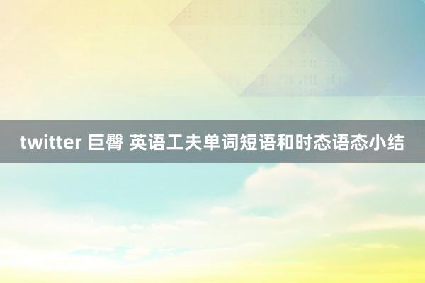 twitter 巨臀 英语工夫单词短语和时态语态小结