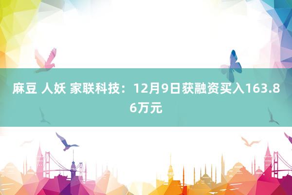 麻豆 人妖 家联科技：12月9日获融资买入163.86万元