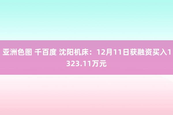 亚洲色图 千百度 沈阳机床：12月11日获融资买入1323.11万元