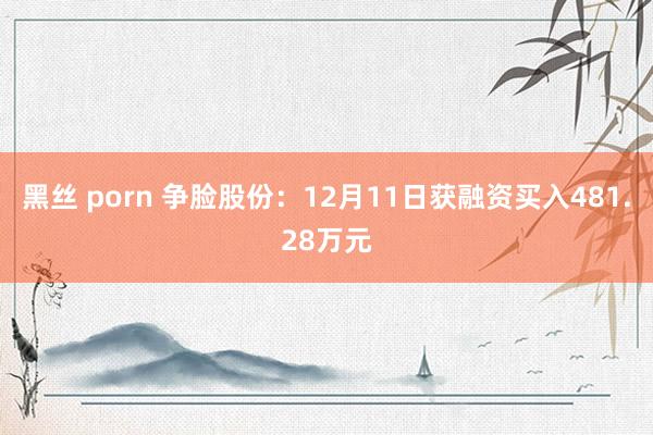 黑丝 porn 争脸股份：12月11日获融资买入481.28万元