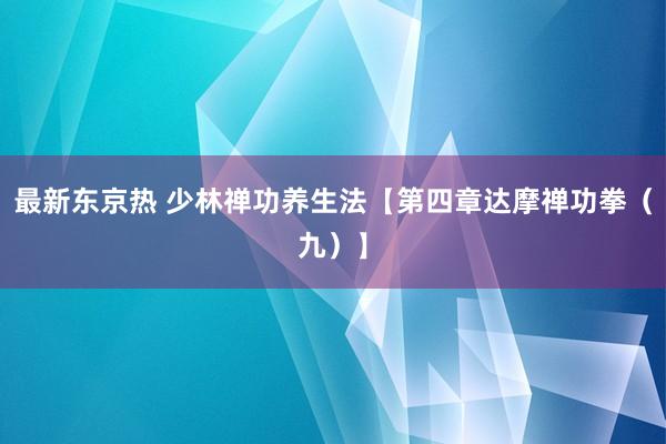 最新东京热 少林禅功养生法【第四章达摩禅功拳（九）】