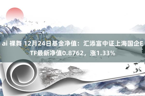 ai 裸舞 12月24日基金净值：汇添富中证上海国企ETF最新净值0.8762，涨1.33%