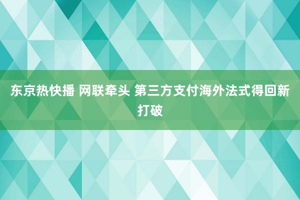 东京热快播 网联牵头 第三方支付海外法式得回新打破