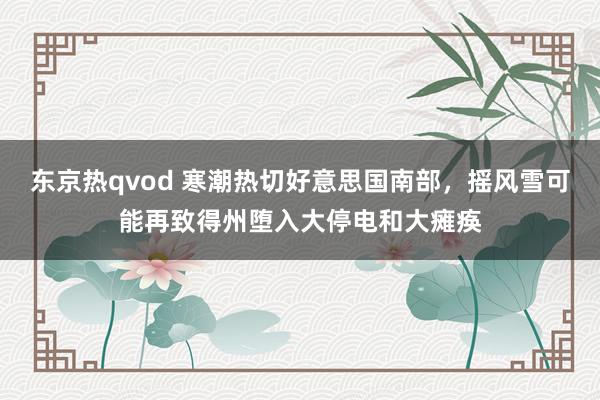 东京热qvod 寒潮热切好意思国南部，摇风雪可能再致得州堕入大停电和大瘫痪