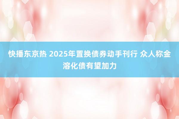 快播东京热 2025年置换债券动手刊行 众人称金溶化债有望加力